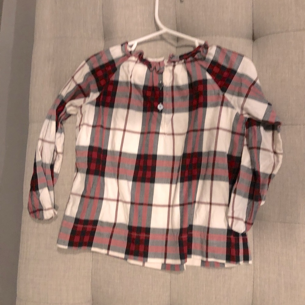 Christmas plaid blouse 4T Burberry